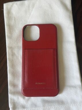 Jil Sander leather case with card holder iPhone 15 Pro